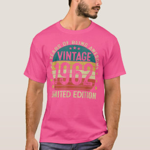T-shirt Cadeaux de 60 ans Vintage 1962 Edition Limitée 60t