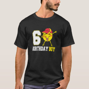 T-shirt Cadeaux de 6 ans Dabbing Softball 6th Birthday Boy