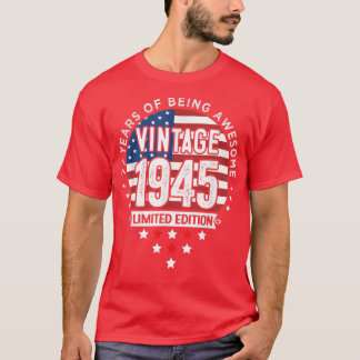 T-shirt Cadeaux de 77 ans Vintage 1945 Édition limitée 77t