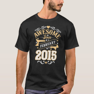 T-shirt Cadeaux De 8 Ans Fabriqués En Février 2015 8E Anni