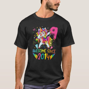 T-shirt Cadeaux de 9 ans Filles Ados Dabbing Unicorne 9e B