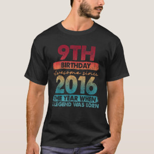 T-shirt Cadeaux de 9 ans Vintage 2016 Edition limitée 9e