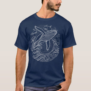 T-shirt Cadeaux de baleines Mens Ocean Waves Cadeaux de ba
