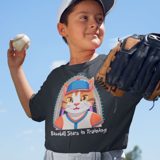 T-shirt Cadeaux de chats mignons pour les joueurs de baseb