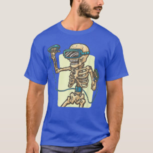 T-shirt Cadeaux de jeu VR Co Crâne squelettique avec casqu