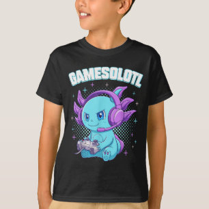T-shirt Cadeaux de jeux vidéo Gamesolotl Axolotl Kawaii An
