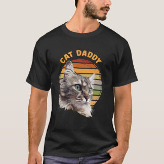 T-shirt Cadeaux de la Fête des Pères Chat Papa Chat Vintag