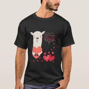 T-shirt Cadeaux de la Saint-Valentin lama mignon pour les 