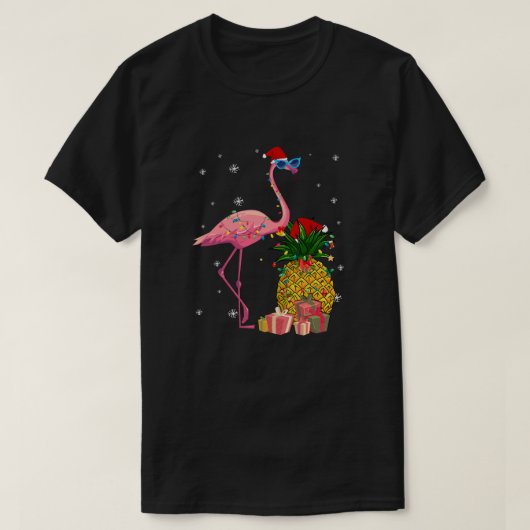 T-shirt Cadeaux de Noël à l'ananas Hawaiian Flamant rose (Design devant)