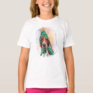 T-shirt Cadeaux de Noël Basset Hound pour les amoureux des