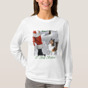 T-shirt Cadeaux de Noël de Sheltie de chien de berger de