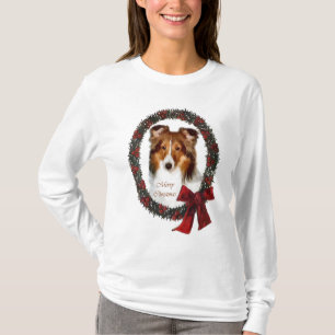 T-shirt Cadeaux de Noël de Sheltie de chien de berger de