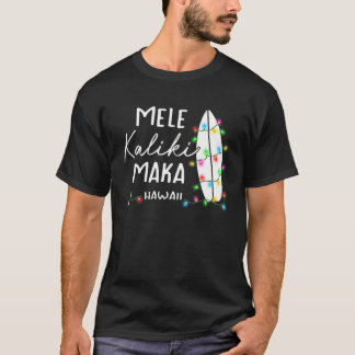 T-shirt Cadeaux de Noël hawaïens Mele Kalikimaka Surf boar