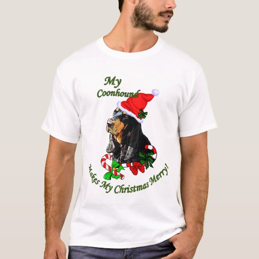 T-shirt Cadeaux de Noël Noir et Tan (Devant)