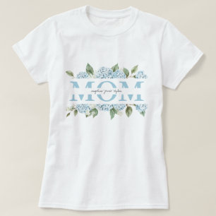 T-shirt Cadeaux de noms de fleurs d'hydrangeas bleus pour