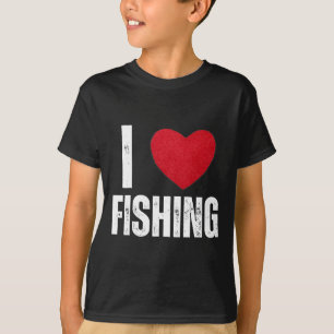 T-shirt Cadeaux de pêche pour enfants Je t'aime la pêche a