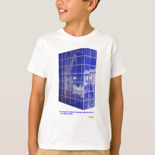 T-shirt Cadeaux de réflexion de carreaux bleus de Hot Spri