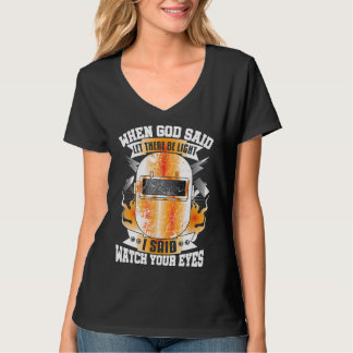T-shirt Cadeaux de Soudure Drôles Dieu de Soudage Regardez