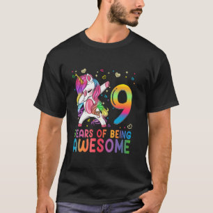 T-shirt Cadeaux drôles de 9e anniversaire Licorne Filles A