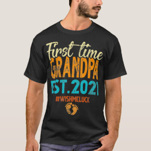 T-shirt Cadeaux Grandpa Est 2021 vintage pour la première