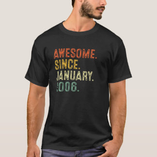 T-shirt Cadeaux Homme 15 Ans Awesome Depuis Janvier 2006