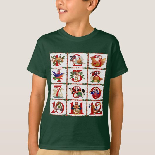 T-Shirt Cadeaux Impression Patchwork 12 Jours De N (Devant)