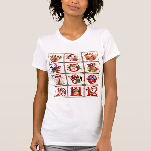 T-Shirt Cadeaux Impression Patchwork 12 Jours De N (Devant)