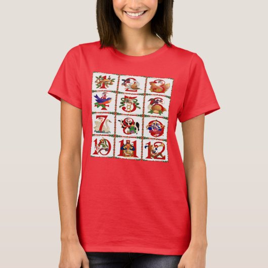 T-Shirt Cadeaux Impression Patchwork 12 Jours De N (Devant)