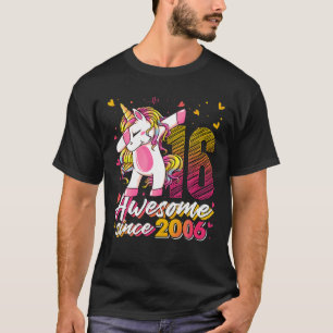 T-shirt Cadeaux Licorne Dabbing 16 Ans Anniversaire 16 Ans