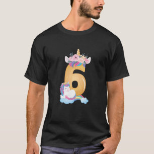 T-shirt Cadeaux Licorne Enfants 6Ème Anniversaire Pour Fil