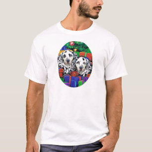 T-shirt Cadeaux ouverts de Noël dalmate