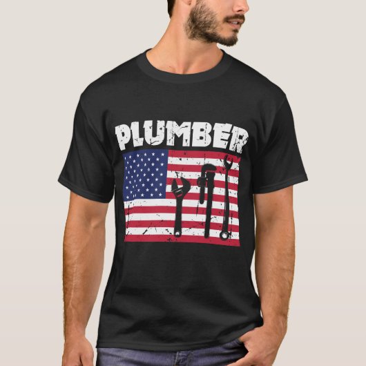 T-shirt Cadeaux patriotiques de plombier de plombier 4 (Devant)