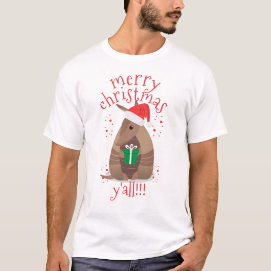 T-shirt Cadeaux père Noël Armadillo Texas (Devant)
