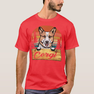 T-shirt Cadeaux pour amateur de chien Corgi vintage rétro