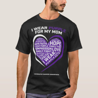 T-shirt Cadeaux Produits Mère Purple Maman Cancer du pancr
