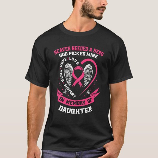 T-shirt Cadeaux Sympathiques Perte De Fille Cancer Du Sein (Devant)