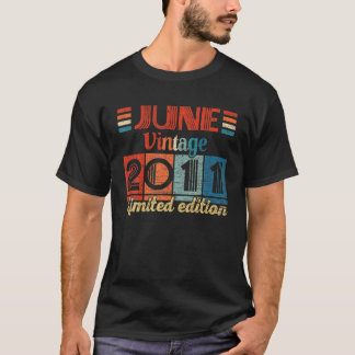 T-shirt Cadeaux vintage juin 2011 11 anniversaire 11 ans