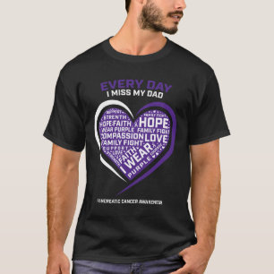 T-shirt Cadeaux Violets En Mémoire De Mon Père Cancer Panc