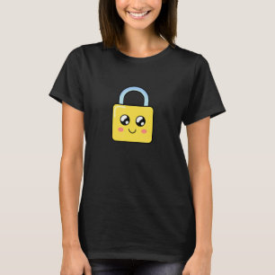 T-shirt Cadenas Jaune Avec De Mignons Yeux Googly