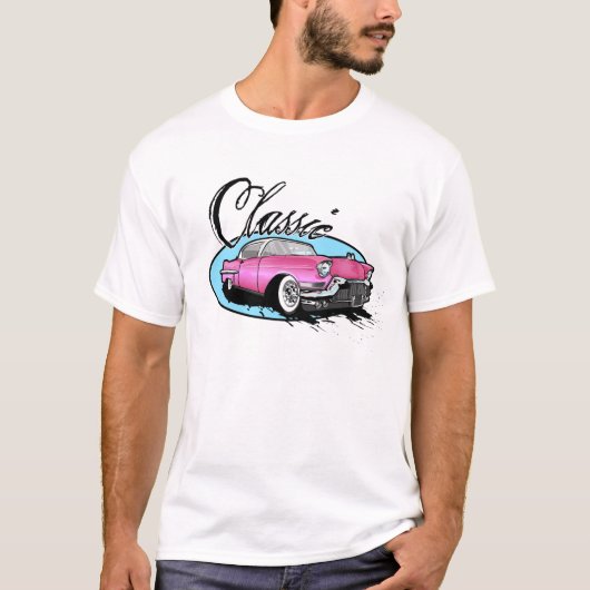 T-shirt Cadillac rose classique (Devant)