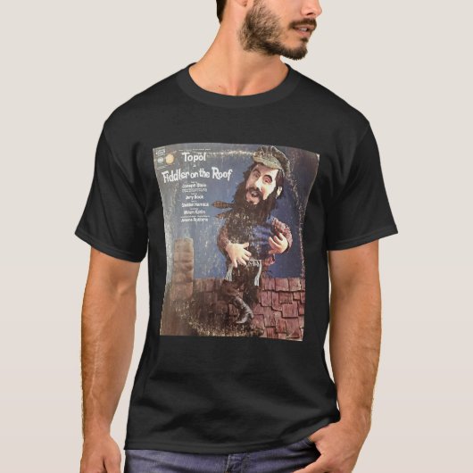 T-shirt Cadre Classique Musical Fiddler Design Sur Le Toit (Devant)