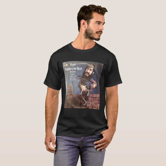 T-shirt Cadre Classique Musical Fiddler Design Sur Le Toit (Devant entier)