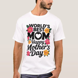 T-shirt Cadre de coin floral coloré sur fond noir