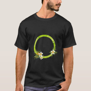T-shirt Cadre En Bambou Avec Fleurs Feuilles Et Exotiques