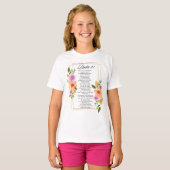 T-shirt Cadre géométrique floral Psaume 23 (Devant entier)