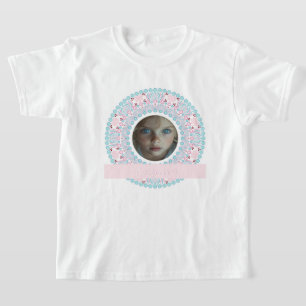 T-shirt Cadre personnalisé Pastel rose et bleu Mandala