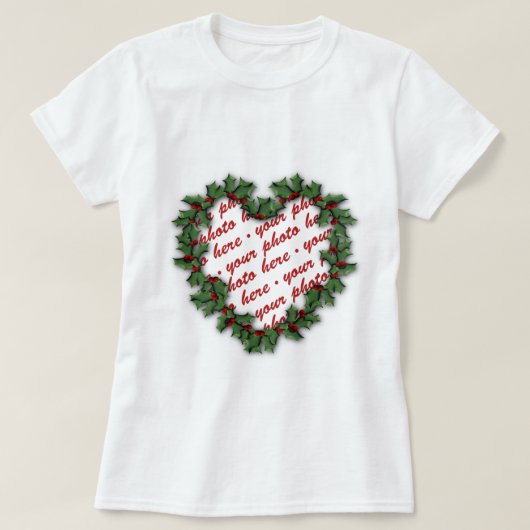 T-shirt Cadre photo de couronne cardiaque (Design devant)