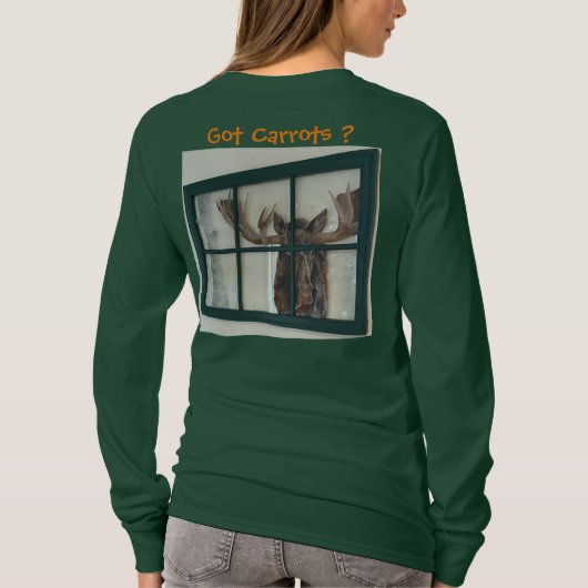 T-shirt Cadre photo mignon d'orignal dans la fenêtre Ai de (Dos)