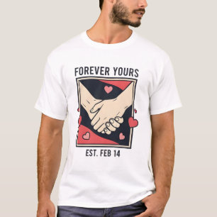 T-shirt Cadre vintage "À jamais vôtre" avec mains entrelac