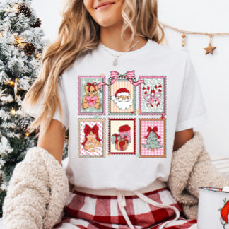 T-shirt Cadres de Noël mignons Coquette